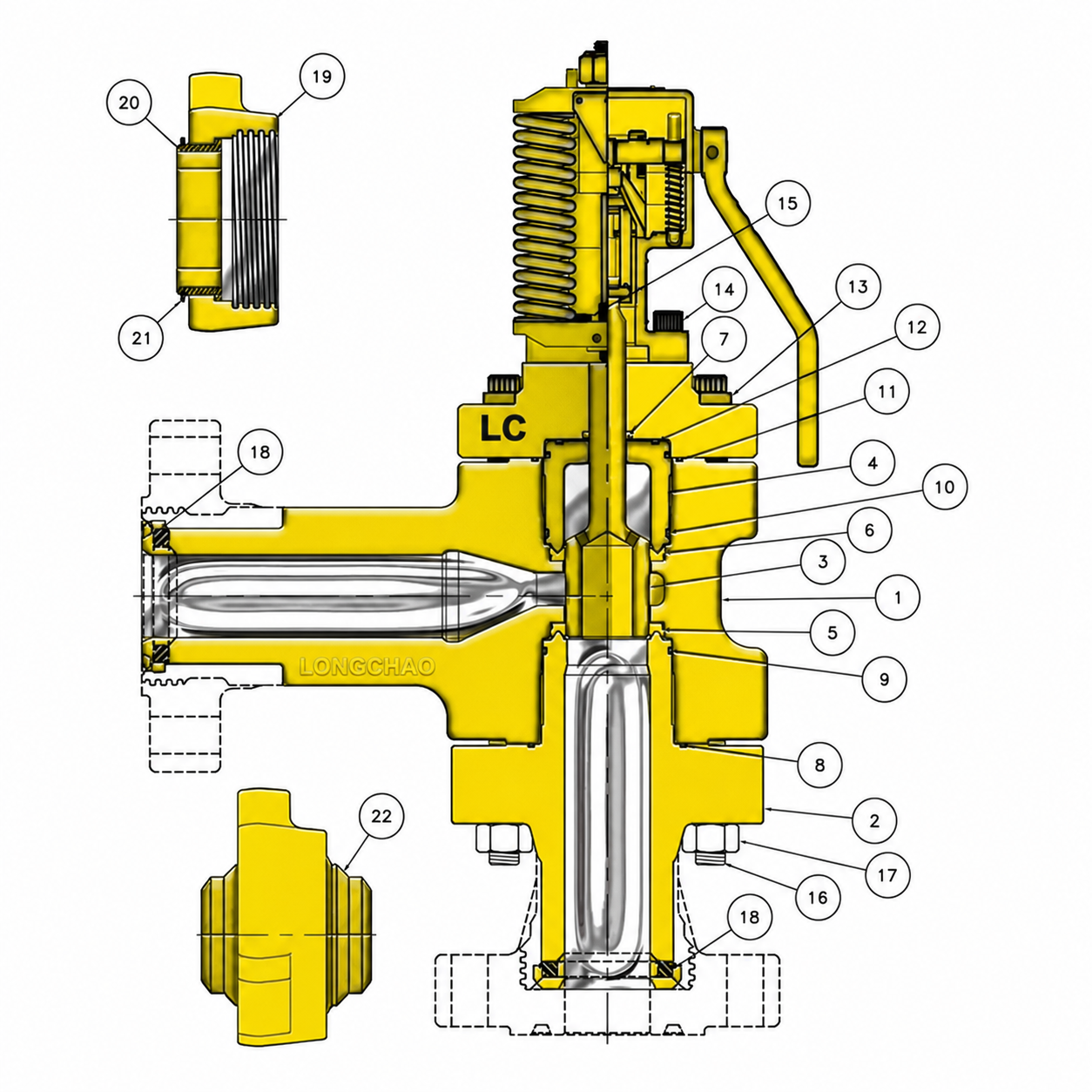 LC Sentinel Type RRV 3 Inch 8000 PSl Reset Safety Valve